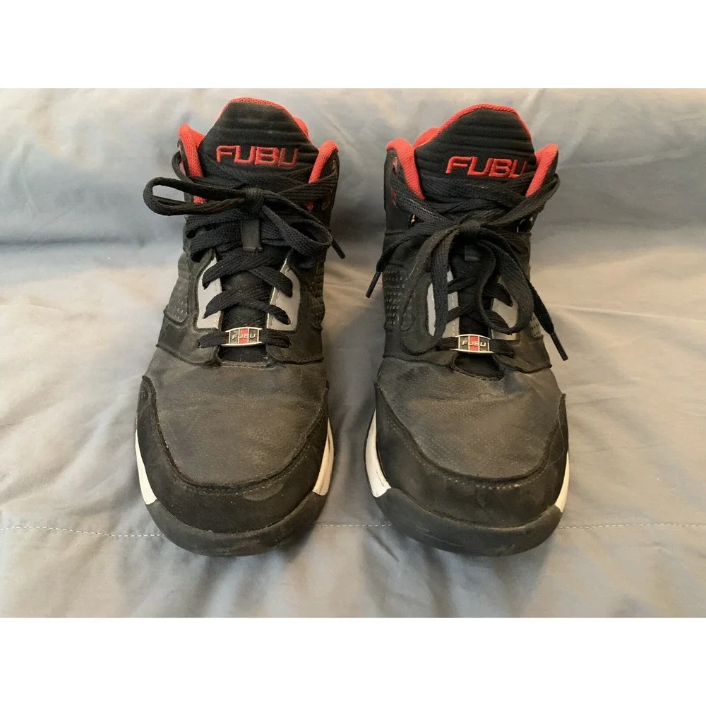 FUBU Men's ZONE Basketball Shoes Size 8 Black‎ High Top MNFB22SC001L
